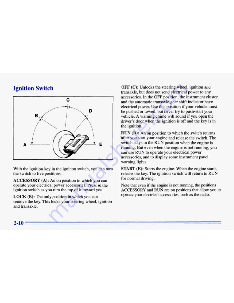 Chevrolet 1996 Cavalier Owner'S Manual Download Page 68