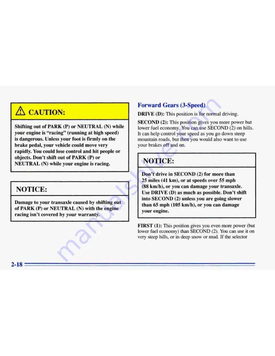 Chevrolet 1996 Cavalier Owner'S Manual Download Page 76