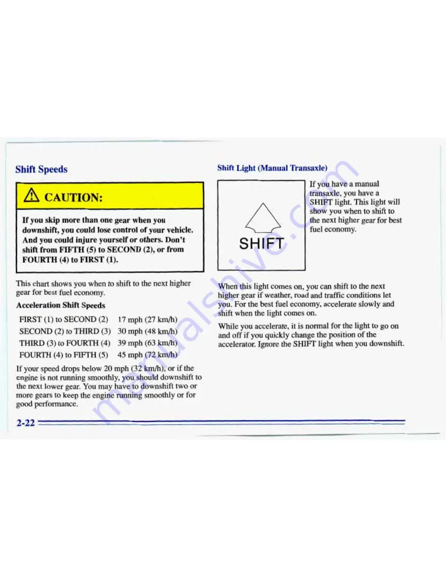 Chevrolet 1996 Cavalier Owner'S Manual Download Page 80