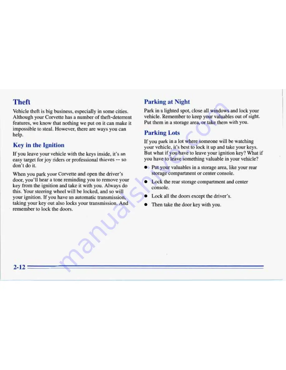 Chevrolet 1996 Corvette Owner'S Manual Download Page 55