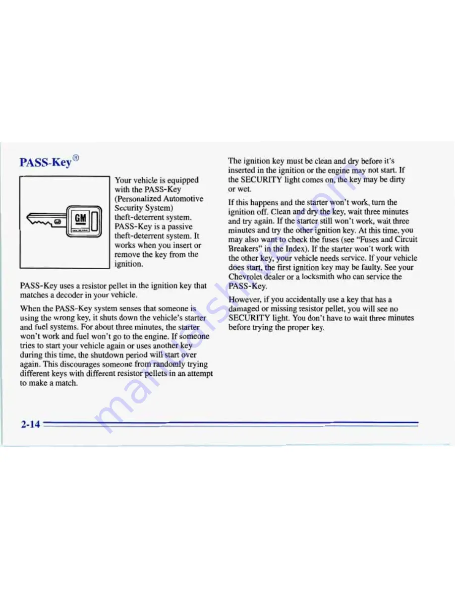 Chevrolet 1996 Corvette Owner'S Manual Download Page 57