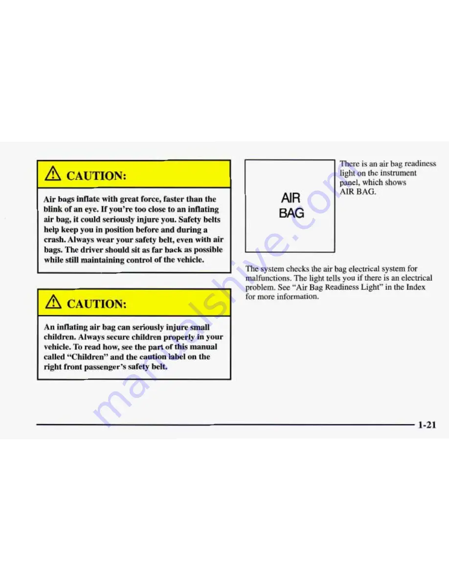 Chevrolet 1997 Camaro Owner'S Manual Download Page 31