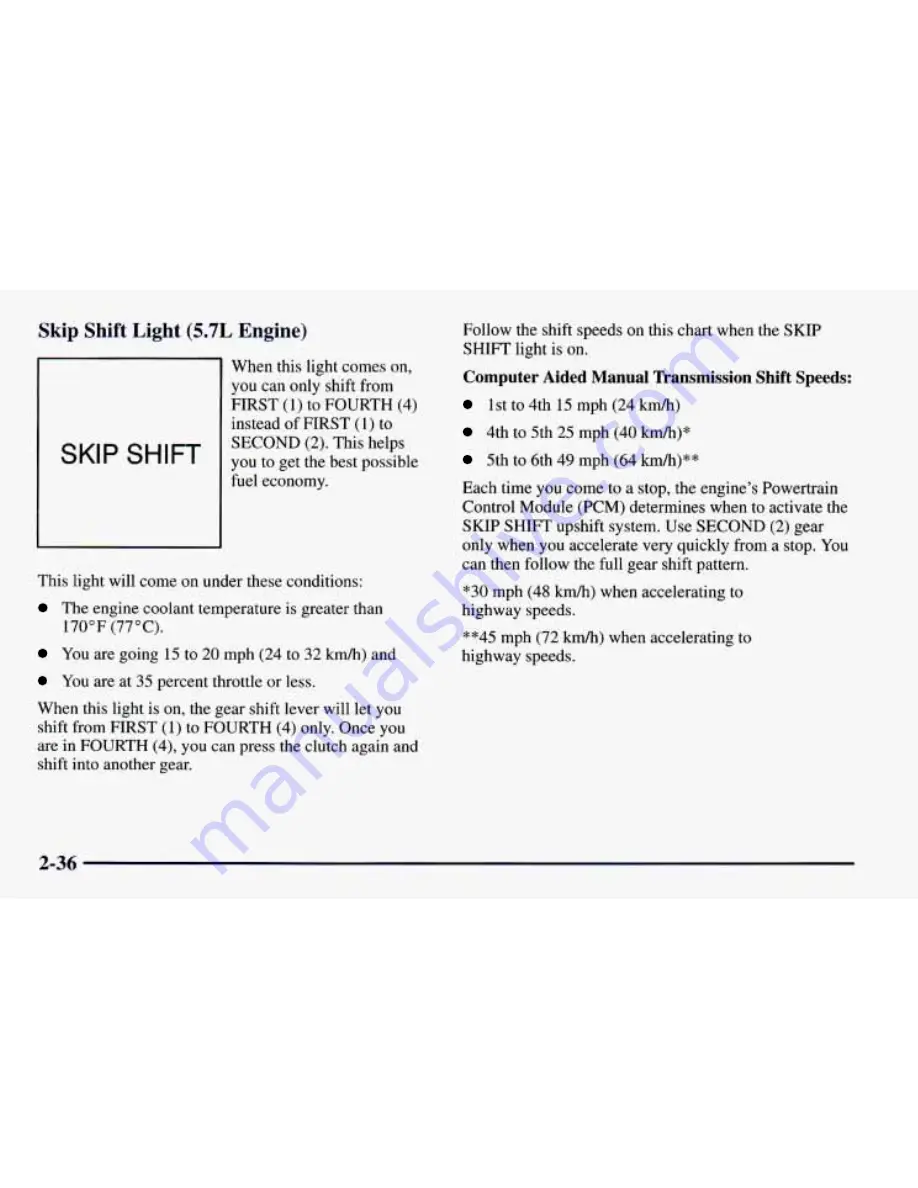 Chevrolet 1997 Camaro Owner'S Manual Download Page 86