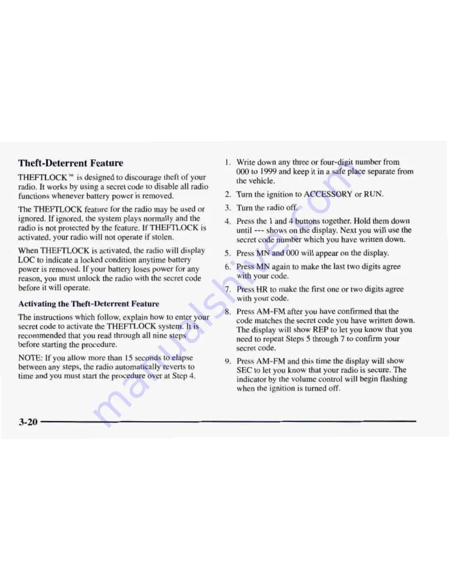 Chevrolet 1997 Camaro Owner'S Manual Download Page 160