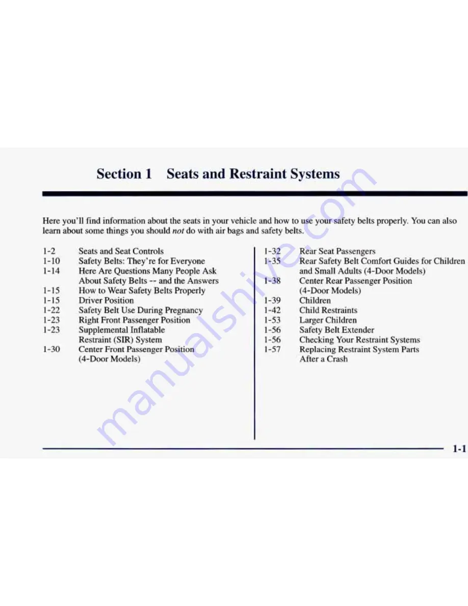 Chevrolet 1998 Blazer Owner'S Manual Download Page 17