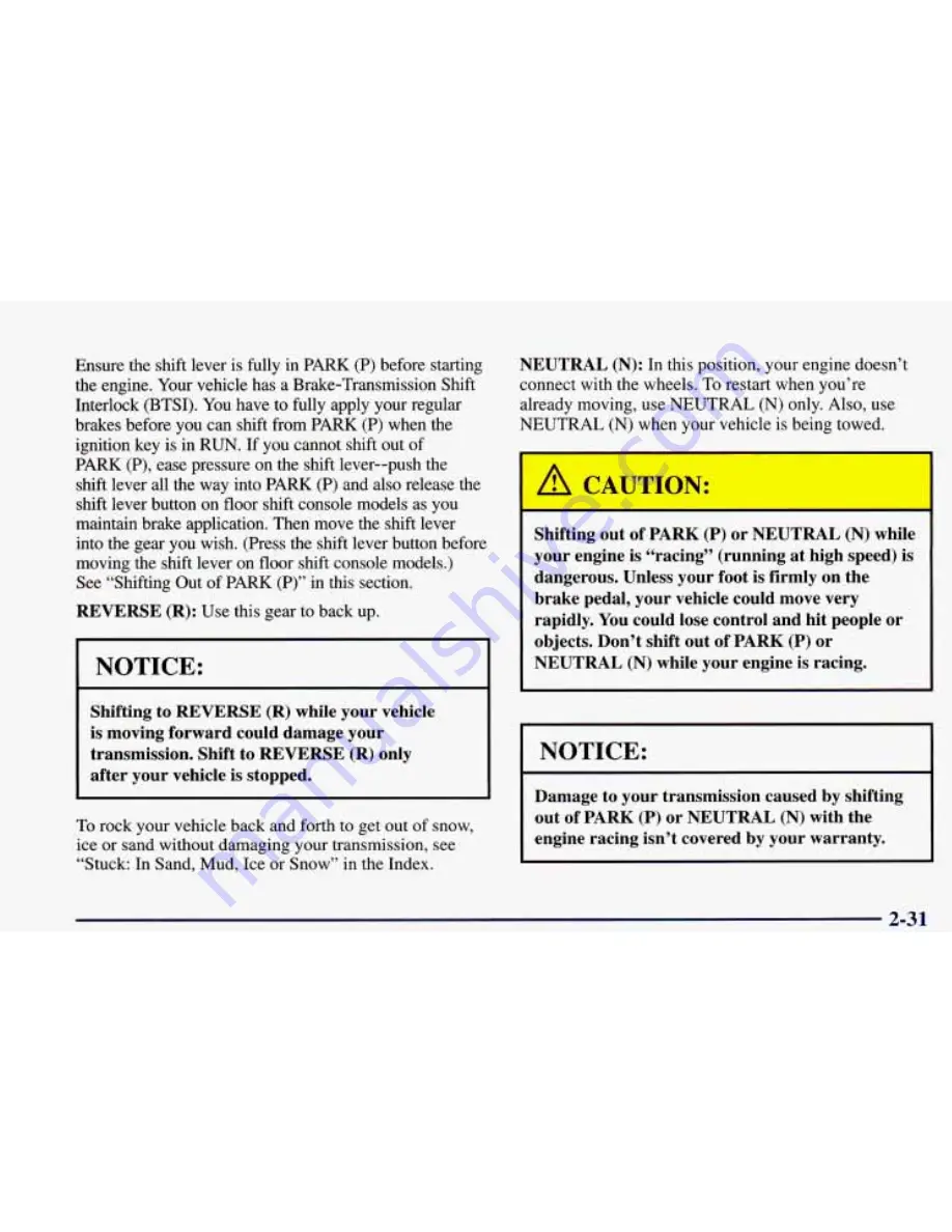 Chevrolet 1998 Camaro Owner'S Manual Download Page 99