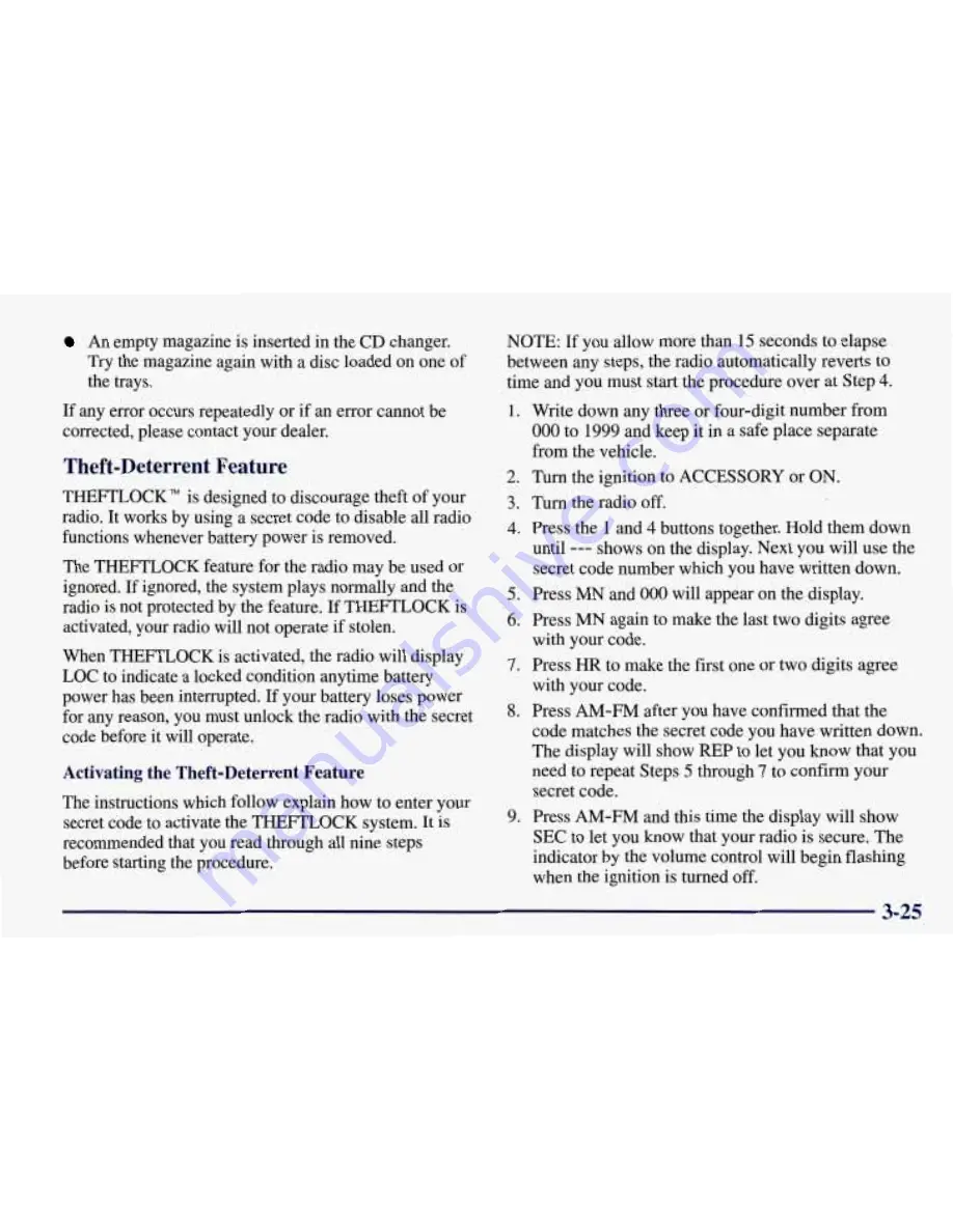 Chevrolet 1998 Corvette Owner'S Manual Download Page 184