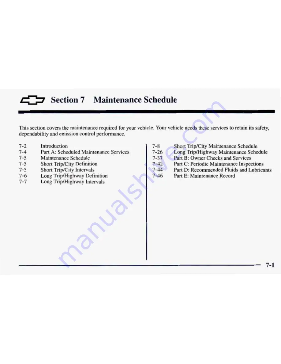 Chevrolet 1998 Prizm Owner'S Manual Download Page 287