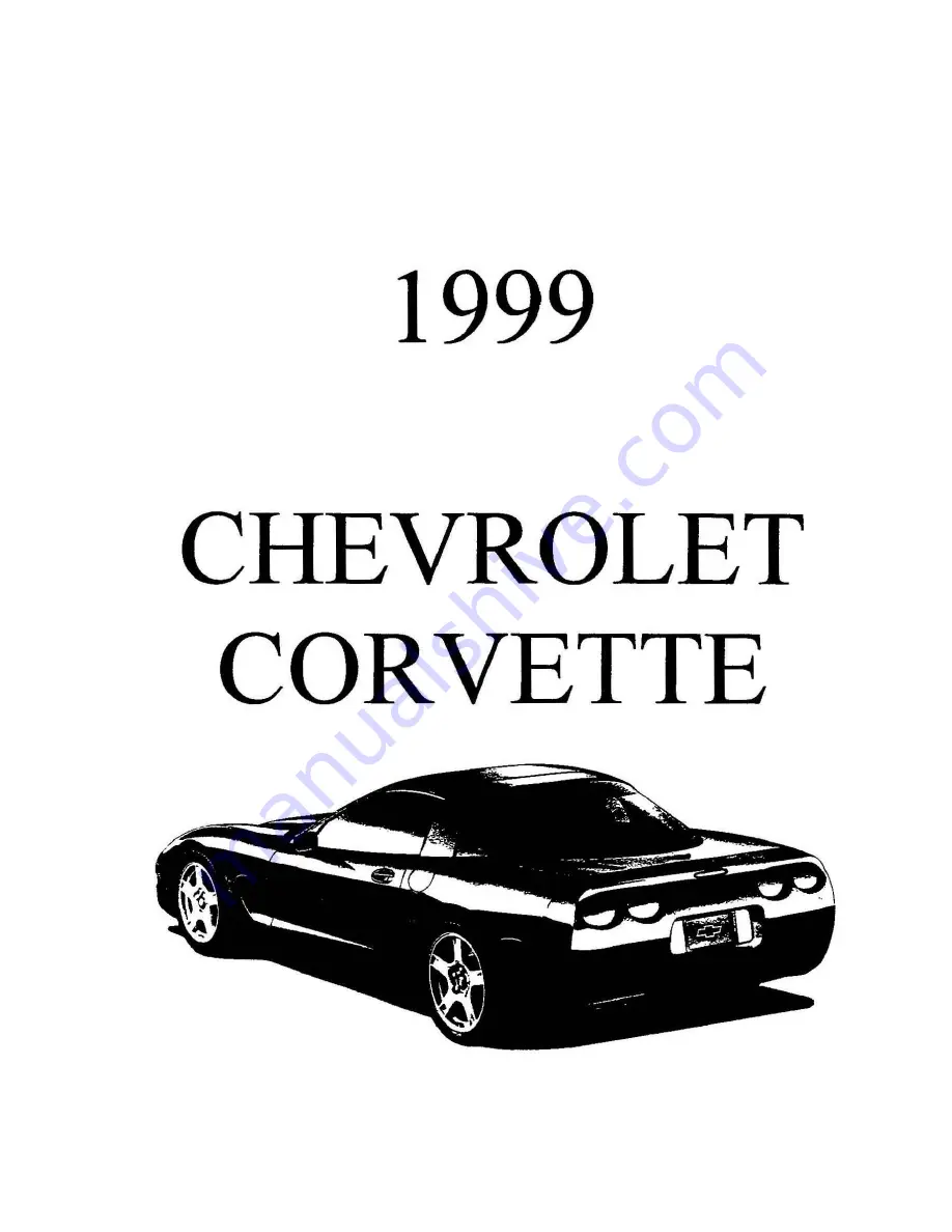 Chevrolet 1999 Corvette Product Manual Download Page 1