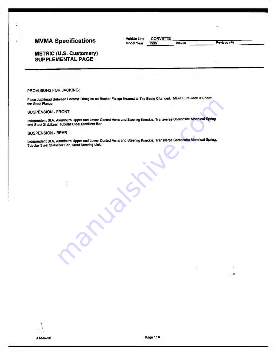 Chevrolet 1999 Corvette Product Manual Download Page 55