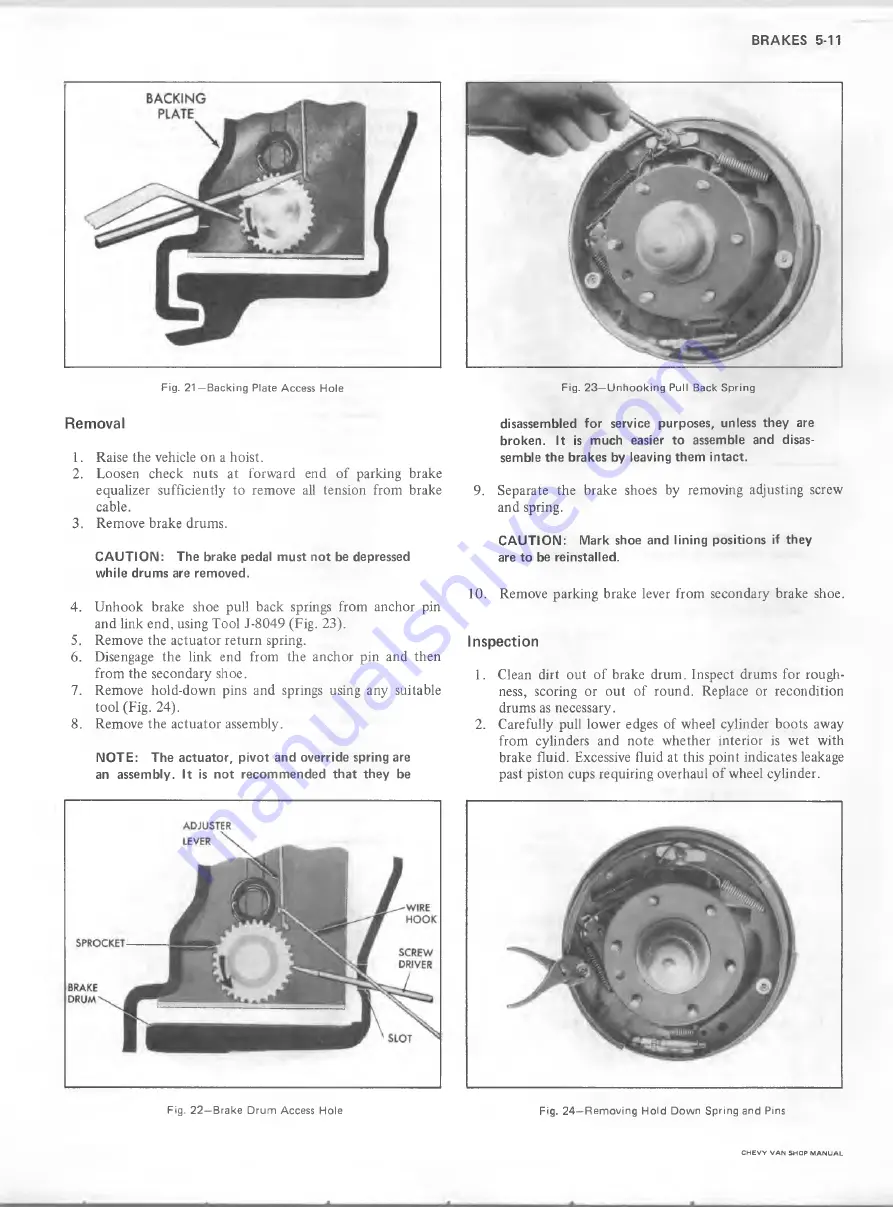 Chevrolet BEAUVILLE SPORTVAN G10 SERIES Service Manual Download Page 112