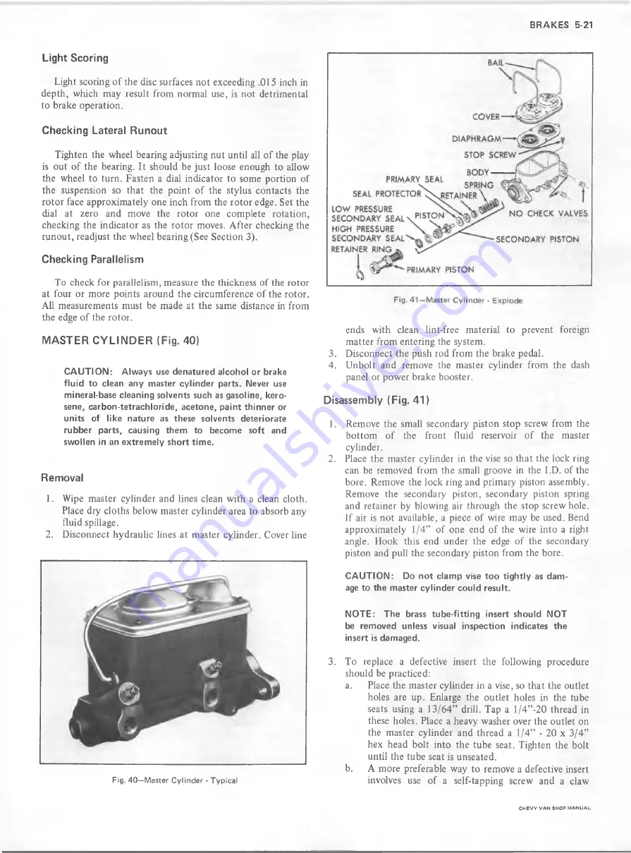 Chevrolet BEAUVILLE SPORTVAN G10 SERIES Service Manual Download Page 122