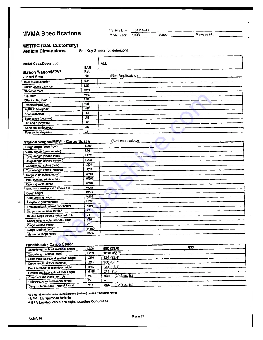 Chevrolet Camaro Coupe Manual Download Page 74