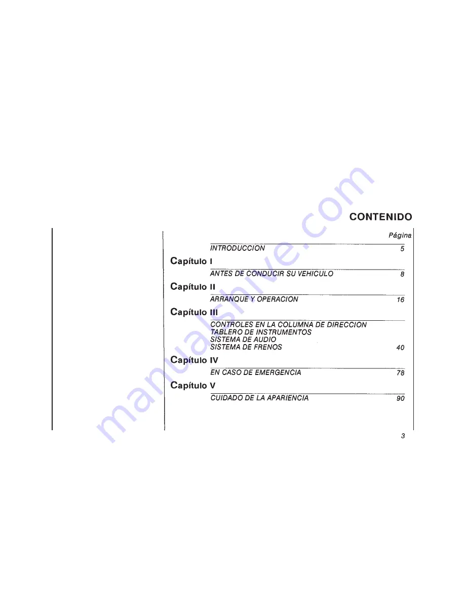 Chevrolet CHEVY-2001 (Spanish) Manual Del Propietario Download Page 3