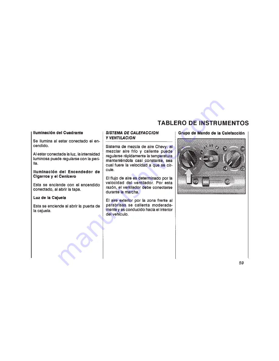 Chevrolet CHEVY-2001 (Spanish) Manual Del Propietario Download Page 59