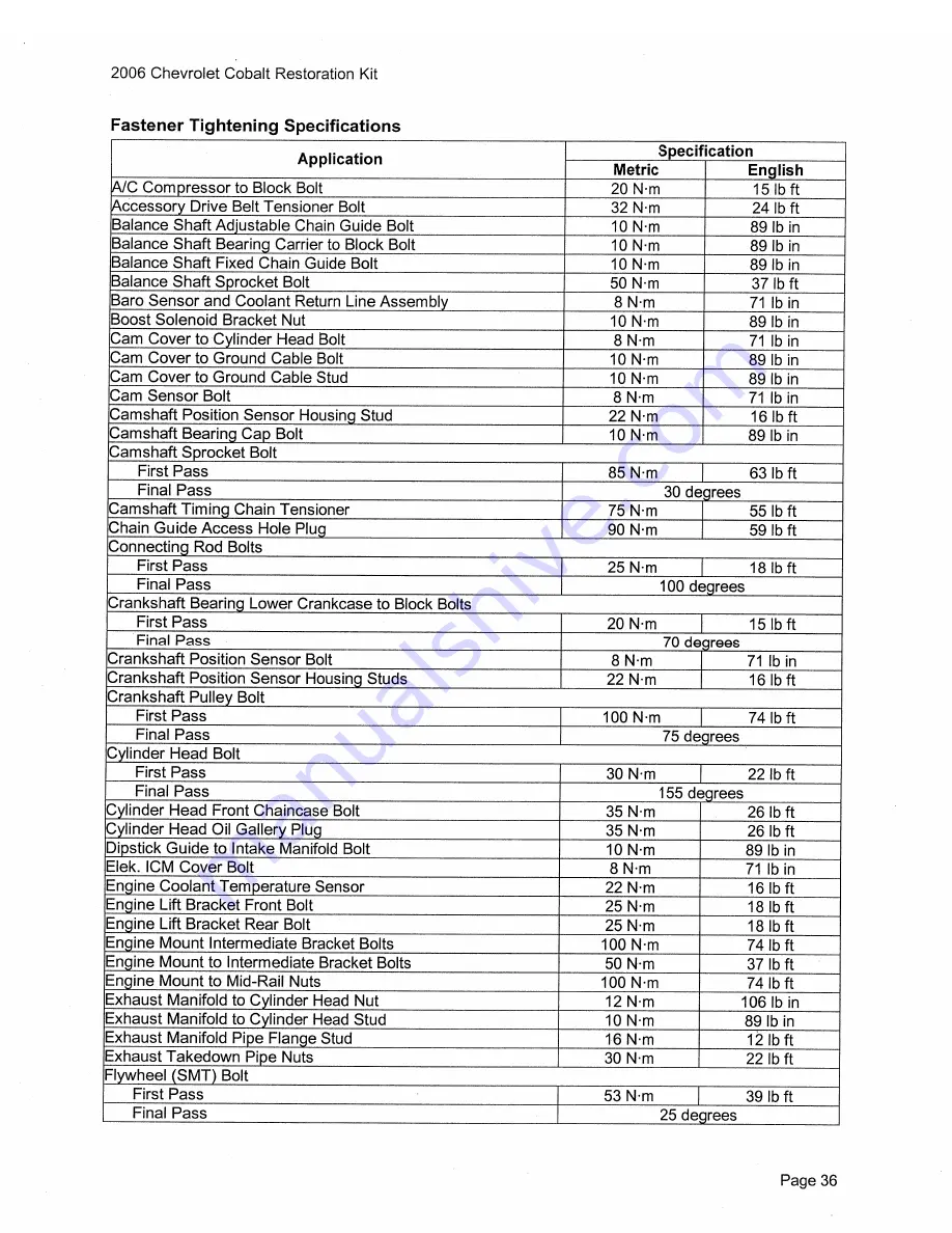 Chevrolet Cobalt 2006 Series Owner'S Manual Download Page 46