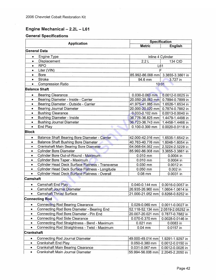 Chevrolet Cobalt 2006 Series Owner'S Manual Download Page 52