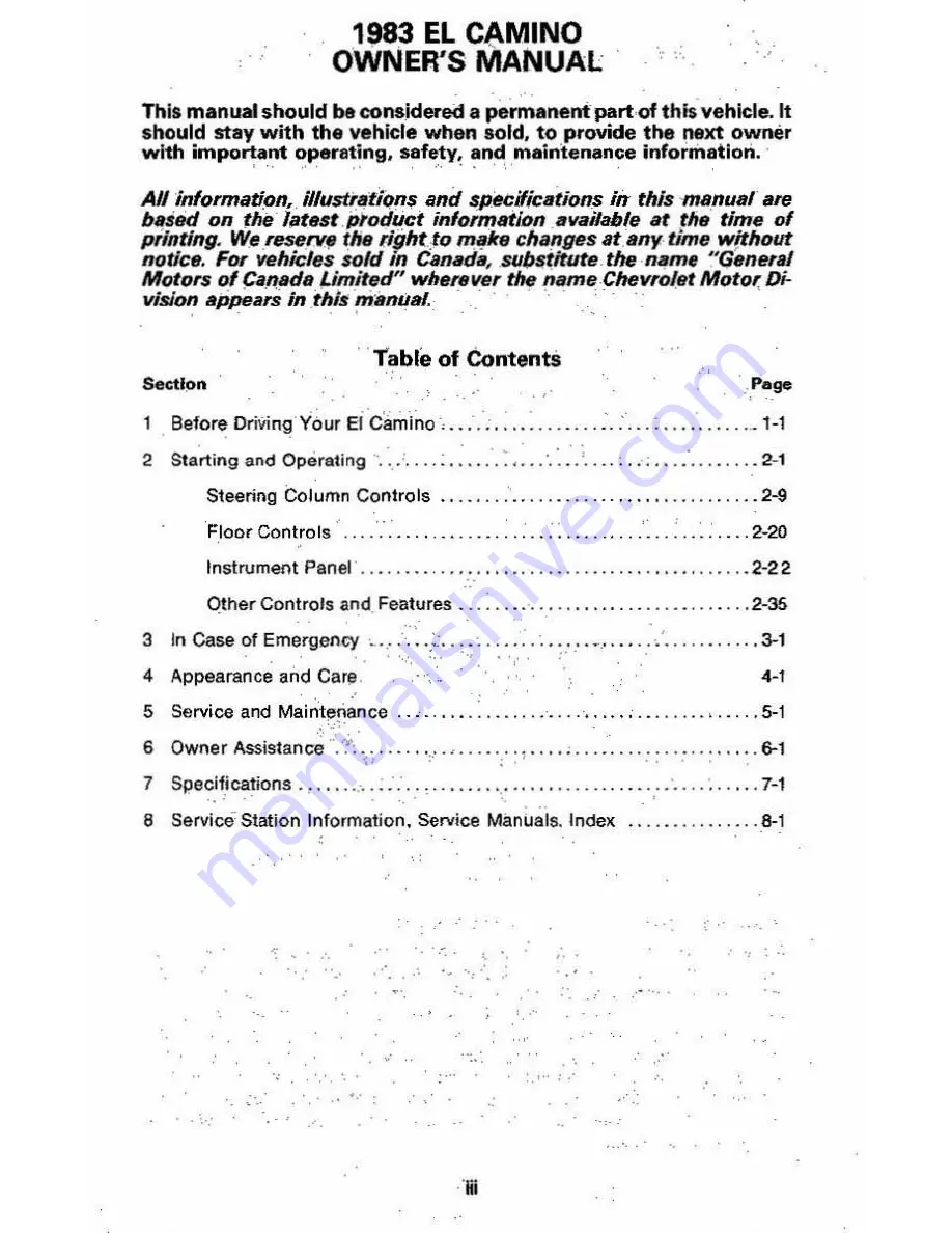Chevrolet El Camino 1983 Скачать руководство пользователя страница 6