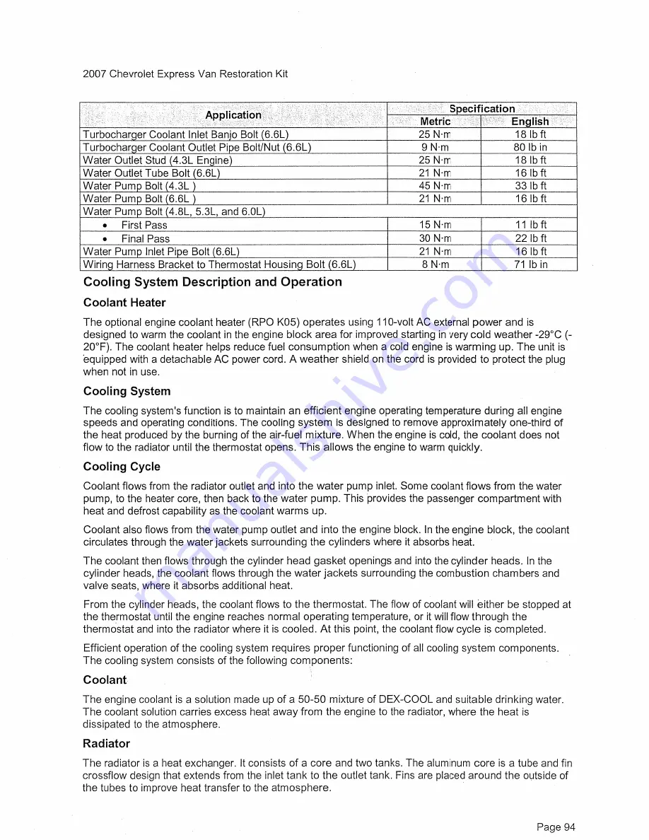 Chevrolet express van 2007 Owner'S Manual Download Page 104