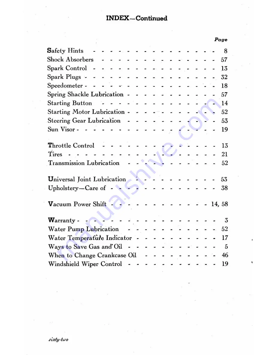 Chevrolet Fleetmaster Series 1947 Owner'S Manual Download Page 64