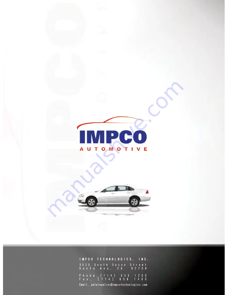 Chevrolet IMPALA 3.9L 2009 Cng System Installer Manual Download Page 30