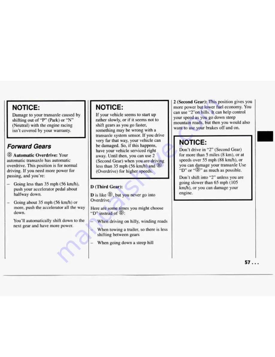 Chevrolet LUMINA 1994 Owner'S Manual Download Page 59