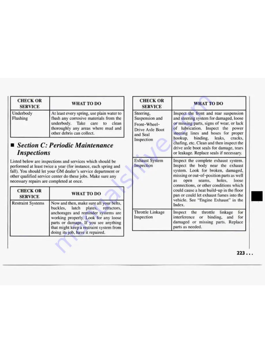 Chevrolet LUMINA 1994 Owner'S Manual Download Page 225