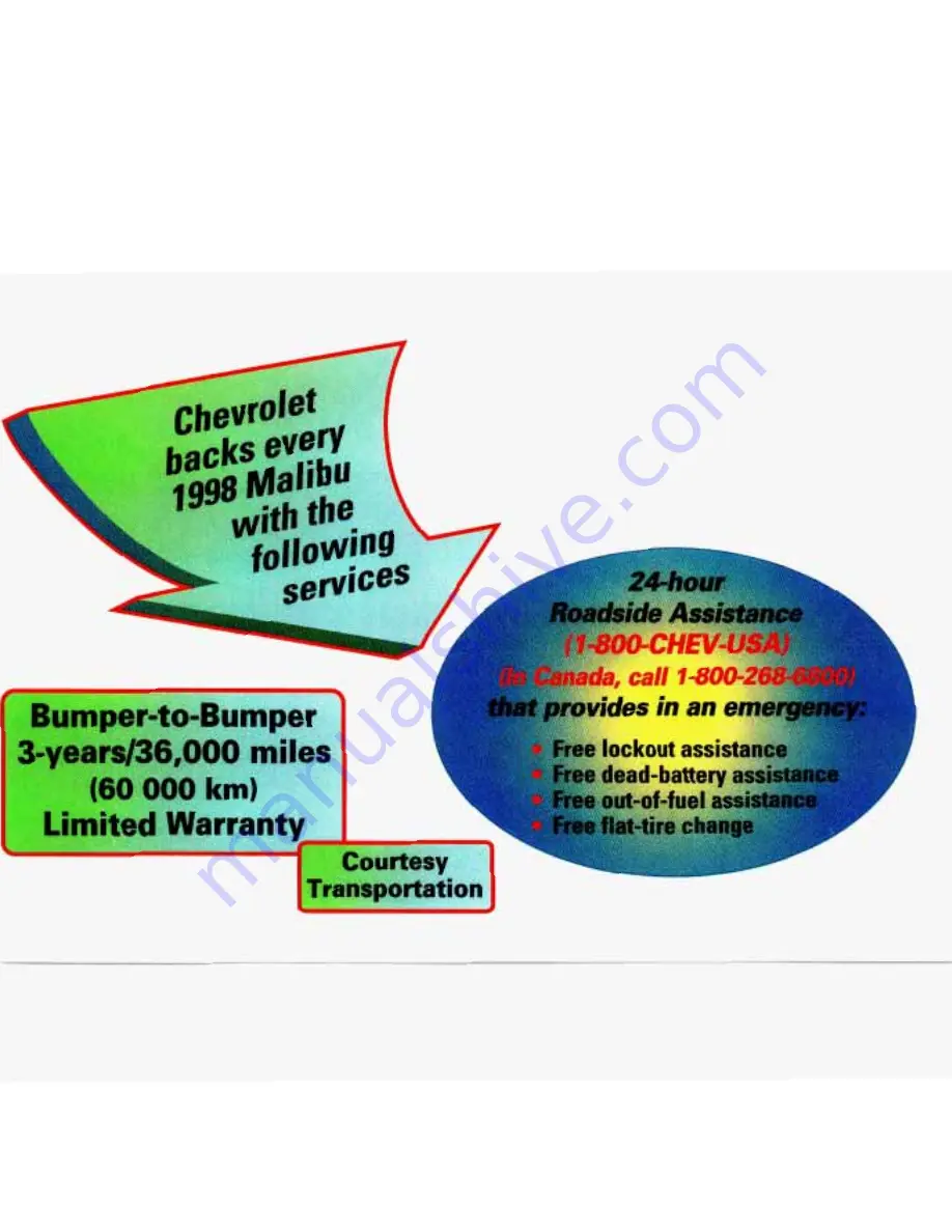 Chevrolet MALIBU 1998 Скачать руководство пользователя страница 2