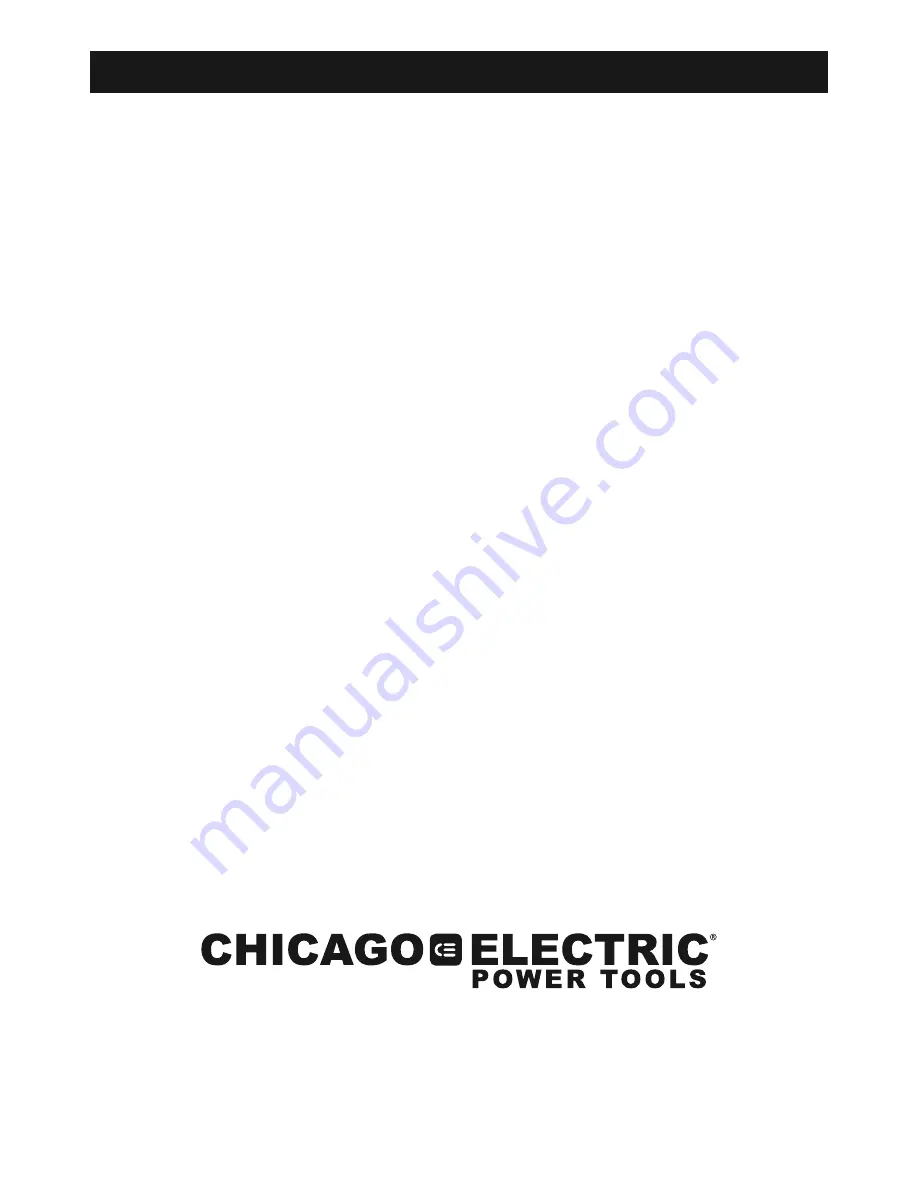 Chicago Electric 61971 Owner'S Manual & Safety Instructions Download Page 20