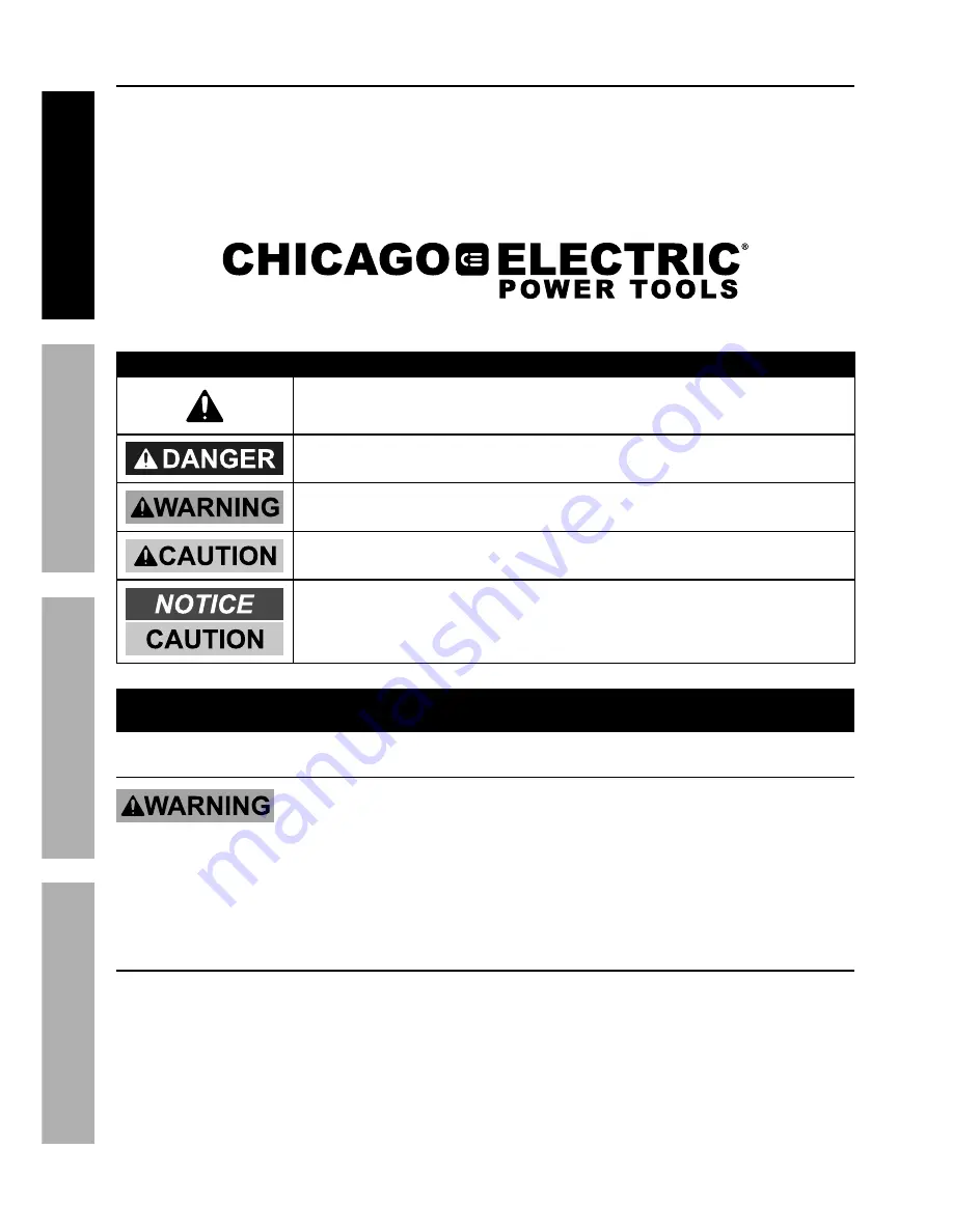 Chicago Electric 62216 Owner'S Manual And Safety Instructions Download Page 2