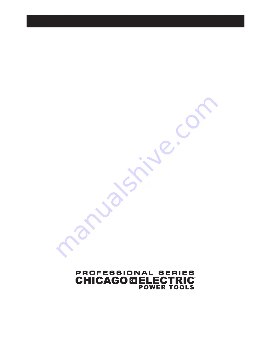 Chicago Electric 69275 Owner'S Manual & Safety Instructions Download Page 20