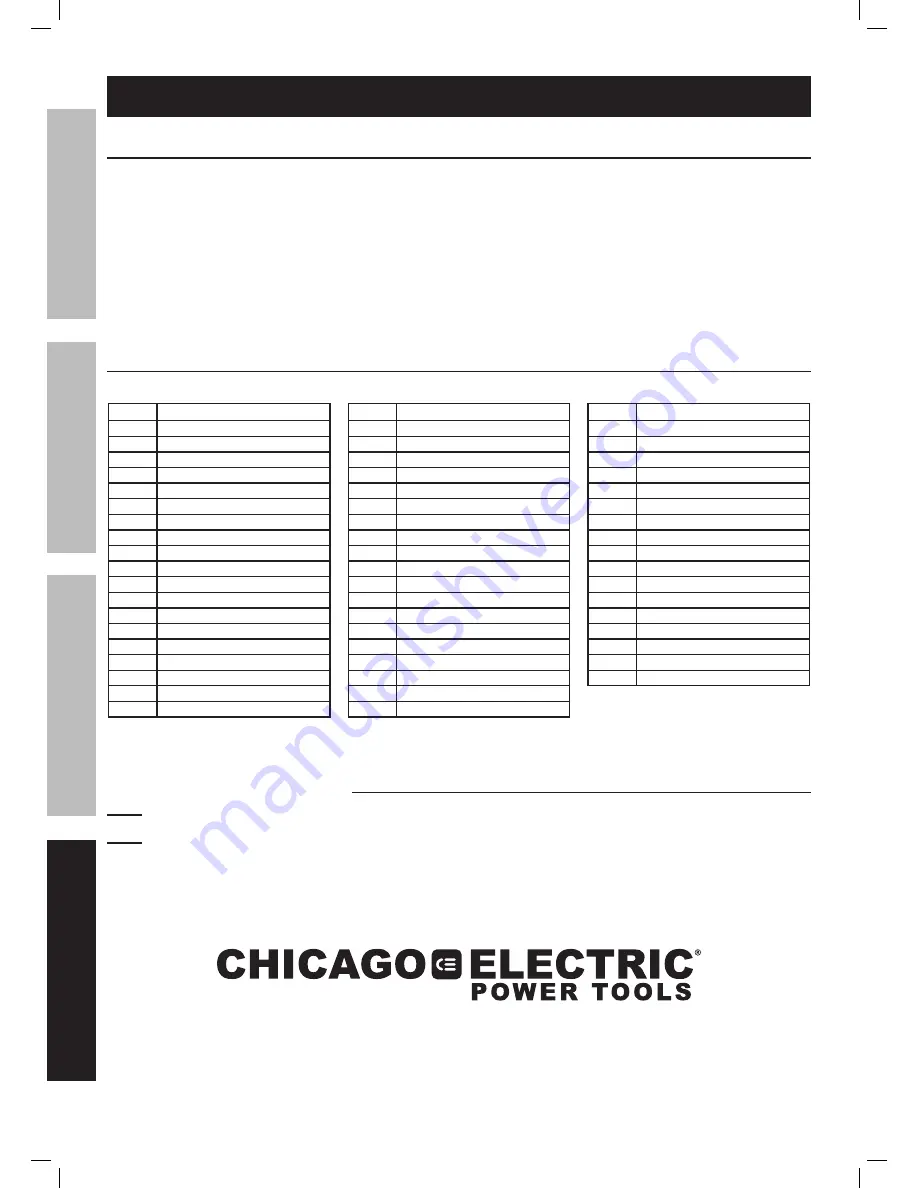 Chicago Electric 69696 Owner'S Manual & Safety Instructions Download Page 14