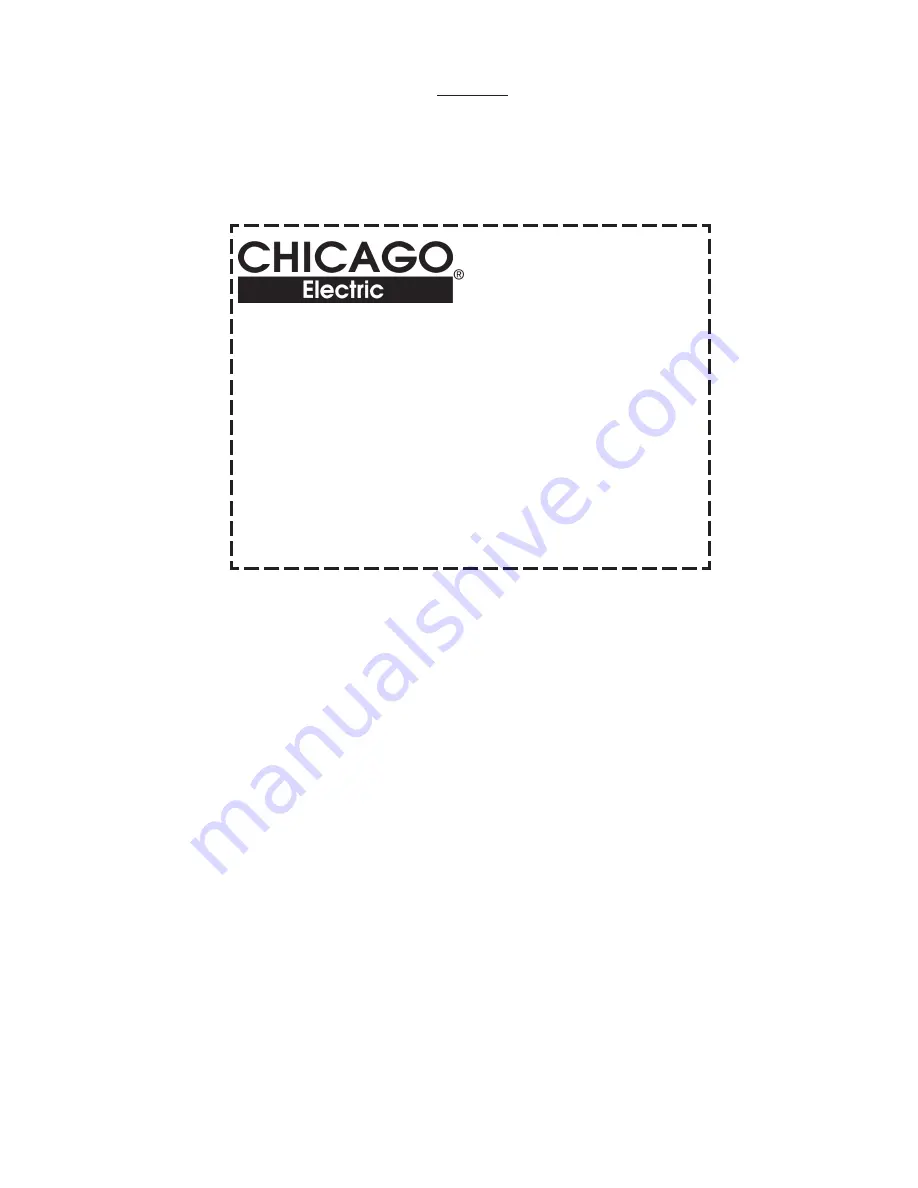 Chicago Electric 94987 Assembly & Operating Instructions Download Page 10