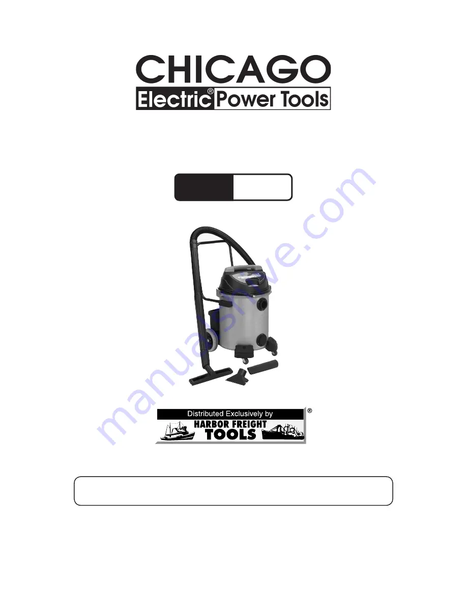 Chicago Electric 96325 Assembly And Operation Instructions Manual Download Page 1