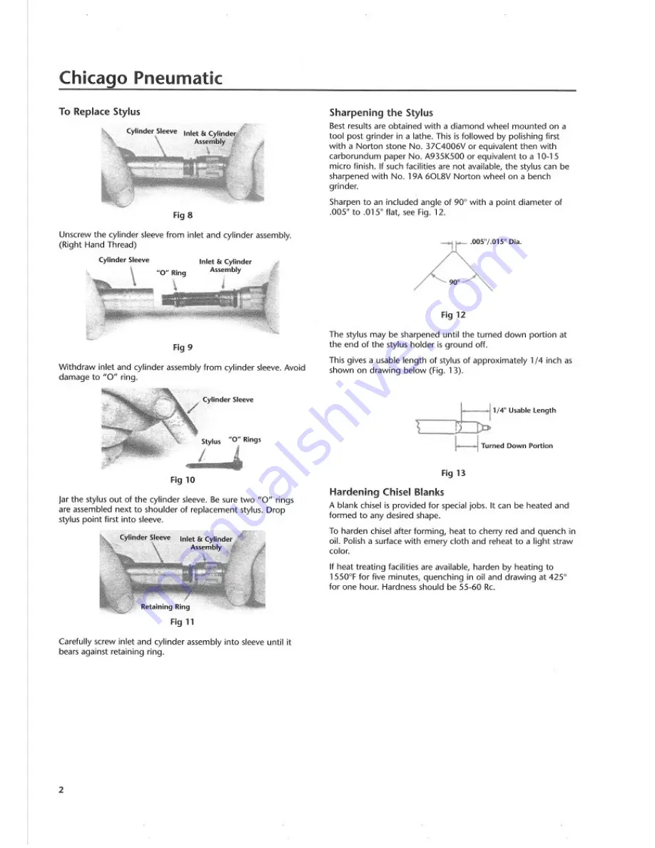 Chicago Pneumatic CP 9361 Air Scribe User Manual Download Page 12