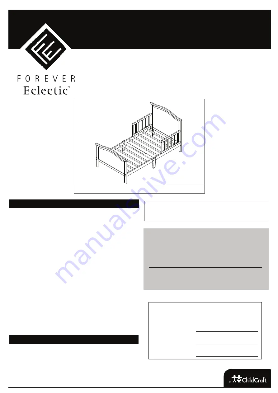 CHILDCRAFT FOREVER Eclectic Camden F41001 Manual Download Page 9