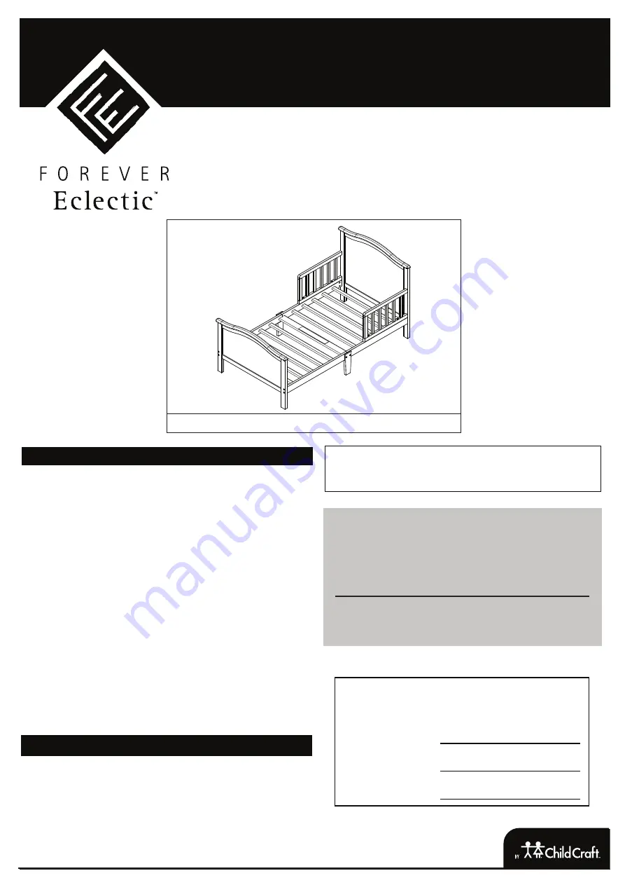 CHILDCRAFT FOREVER Eclectic Camden F41001 Manual Download Page 16