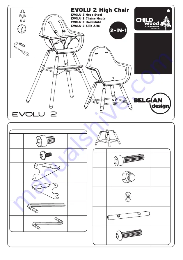 Childhome Belgium Child Wood Evolu 2 Manual Download Page 30