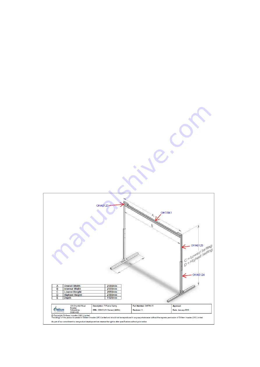 Chiltern Invadex T frame gantry Скачать руководство пользователя страница 4