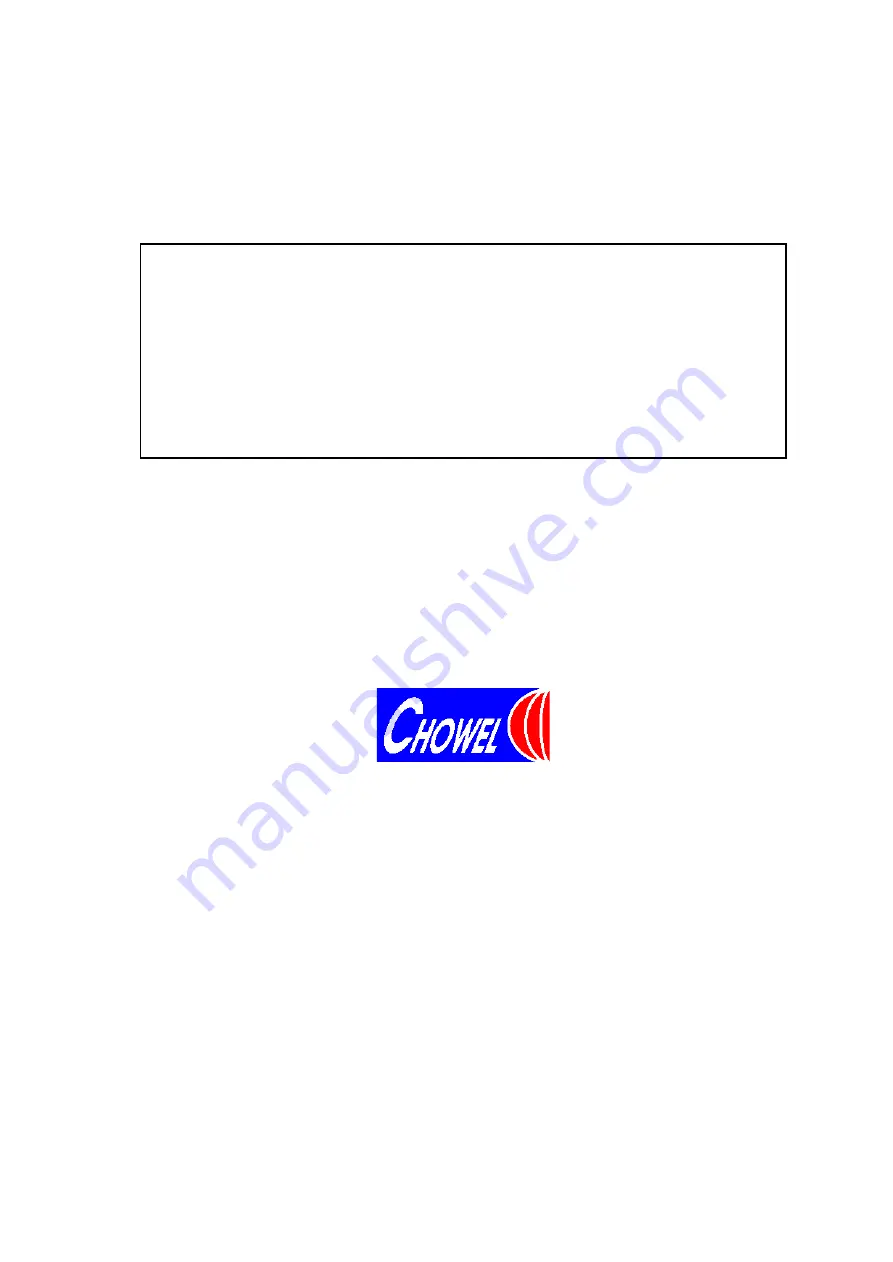 CHOWEL PATC--150A-EU Instruction Manual Download Page 1