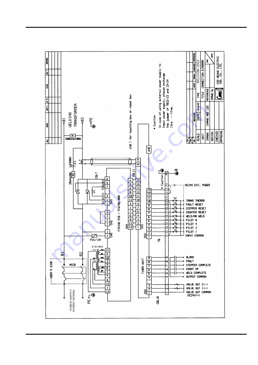 CHOWEL WELCOM-250Y Maintenance Manual Download Page 19