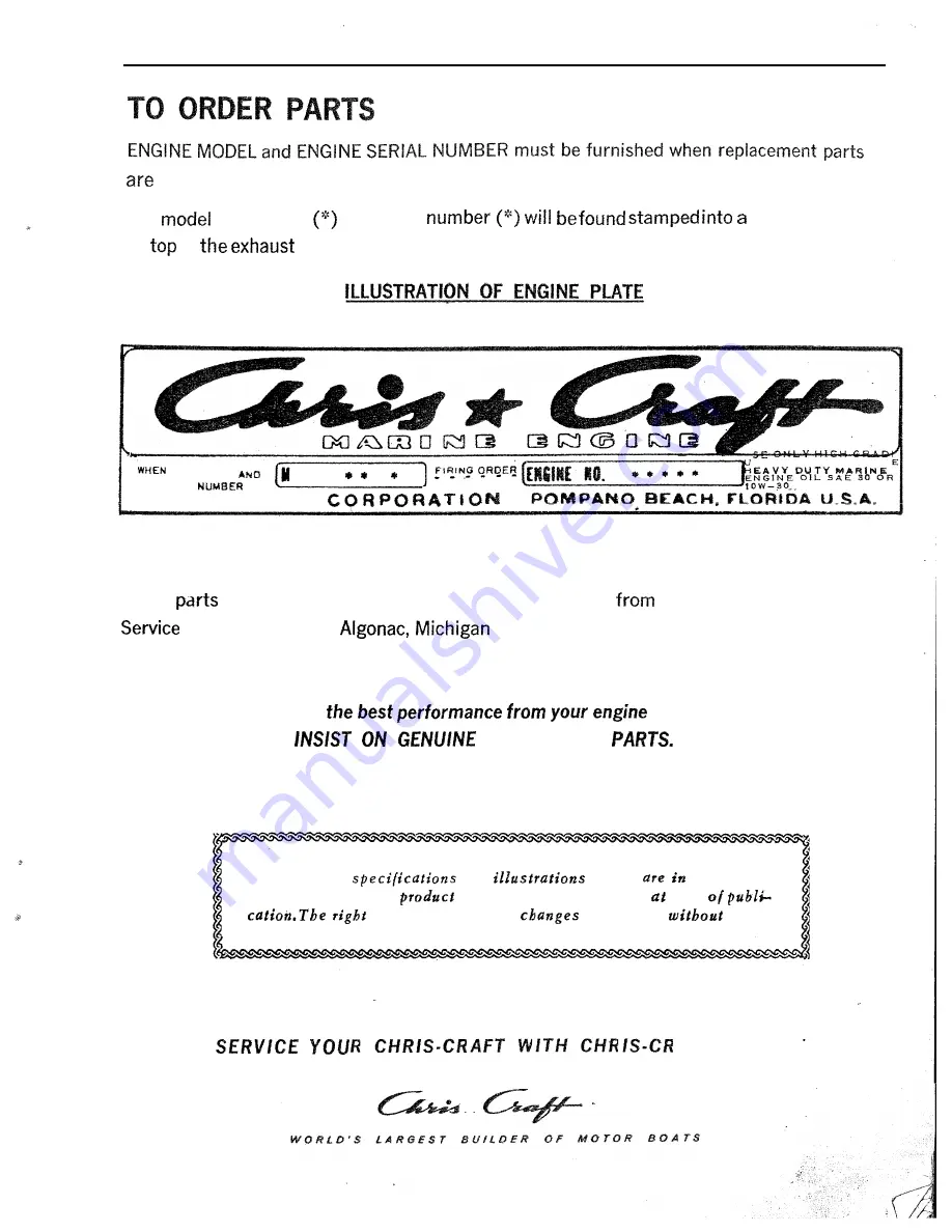 Chris-Craft 307-Q Manual Download Page 2