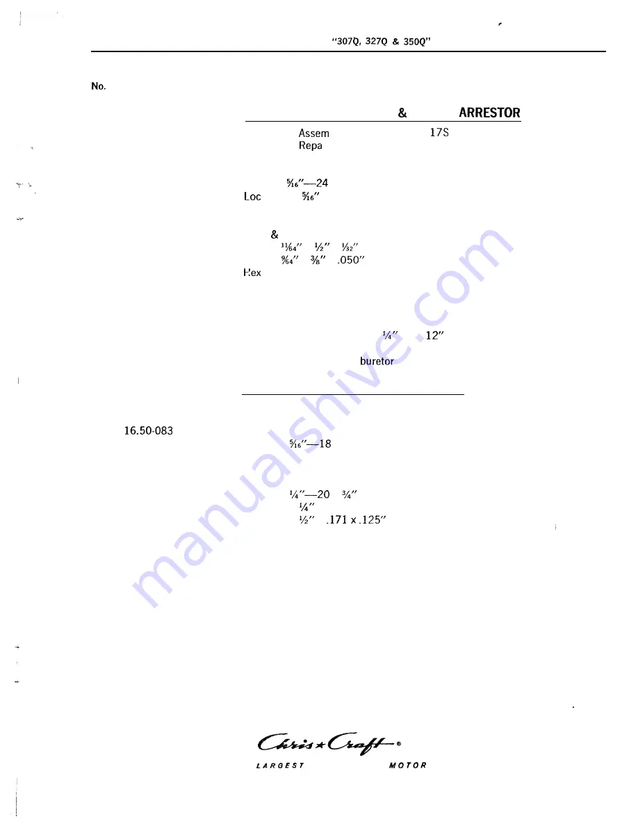 Chris-Craft 307-Q Manual Download Page 20