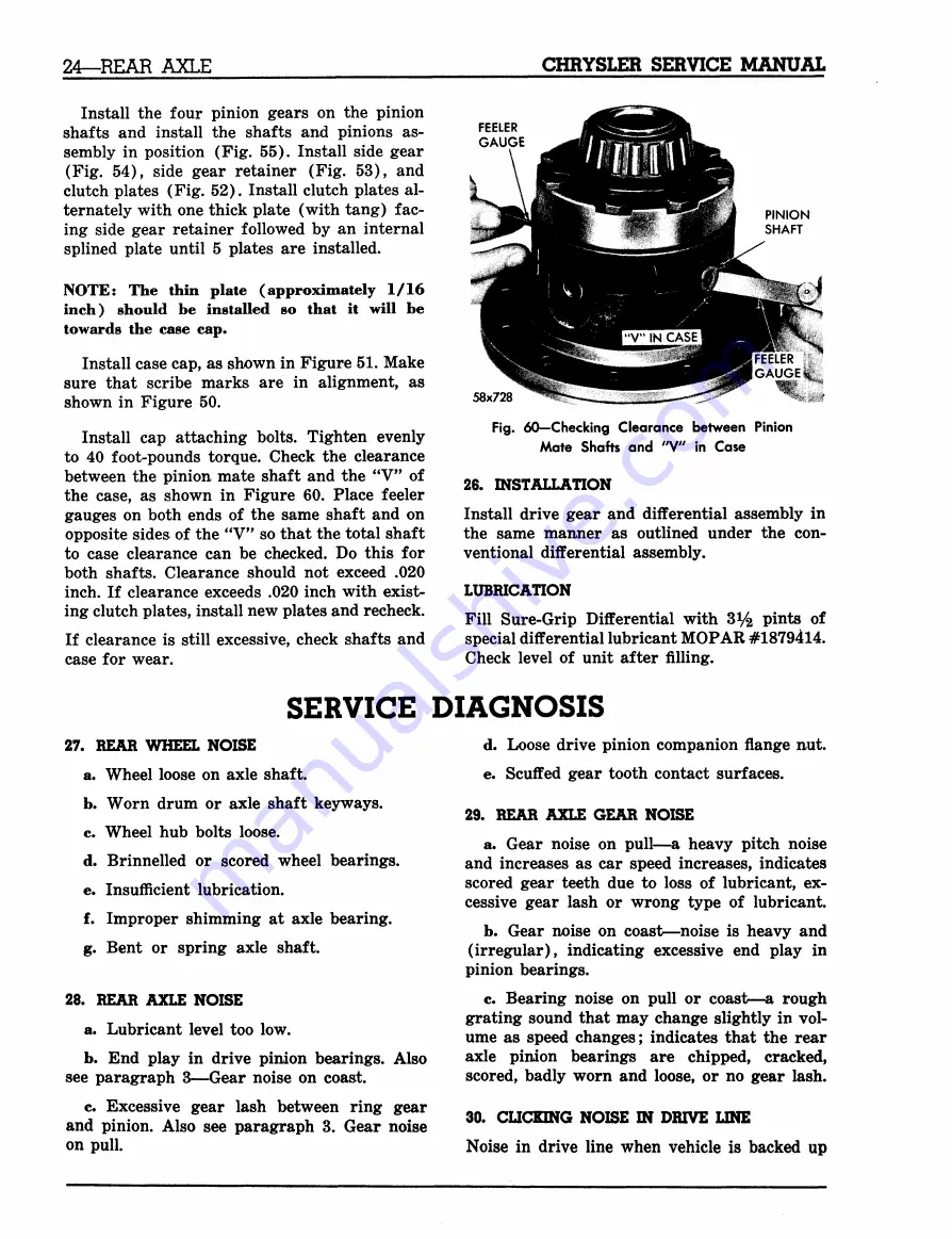 Chrysler 300 D C76-C300 1957 Service Manual Download Page 52