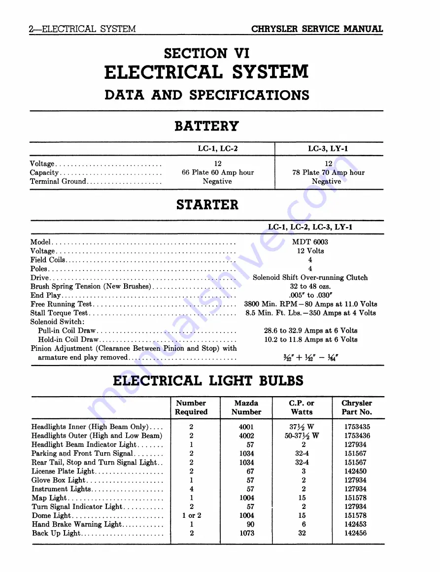 Chrysler 300 D C76-C300 1957 Service Manual Download Page 87