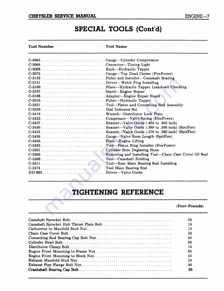 Chrysler 300 D C76-C300 1957 Service Manual Download Page 145