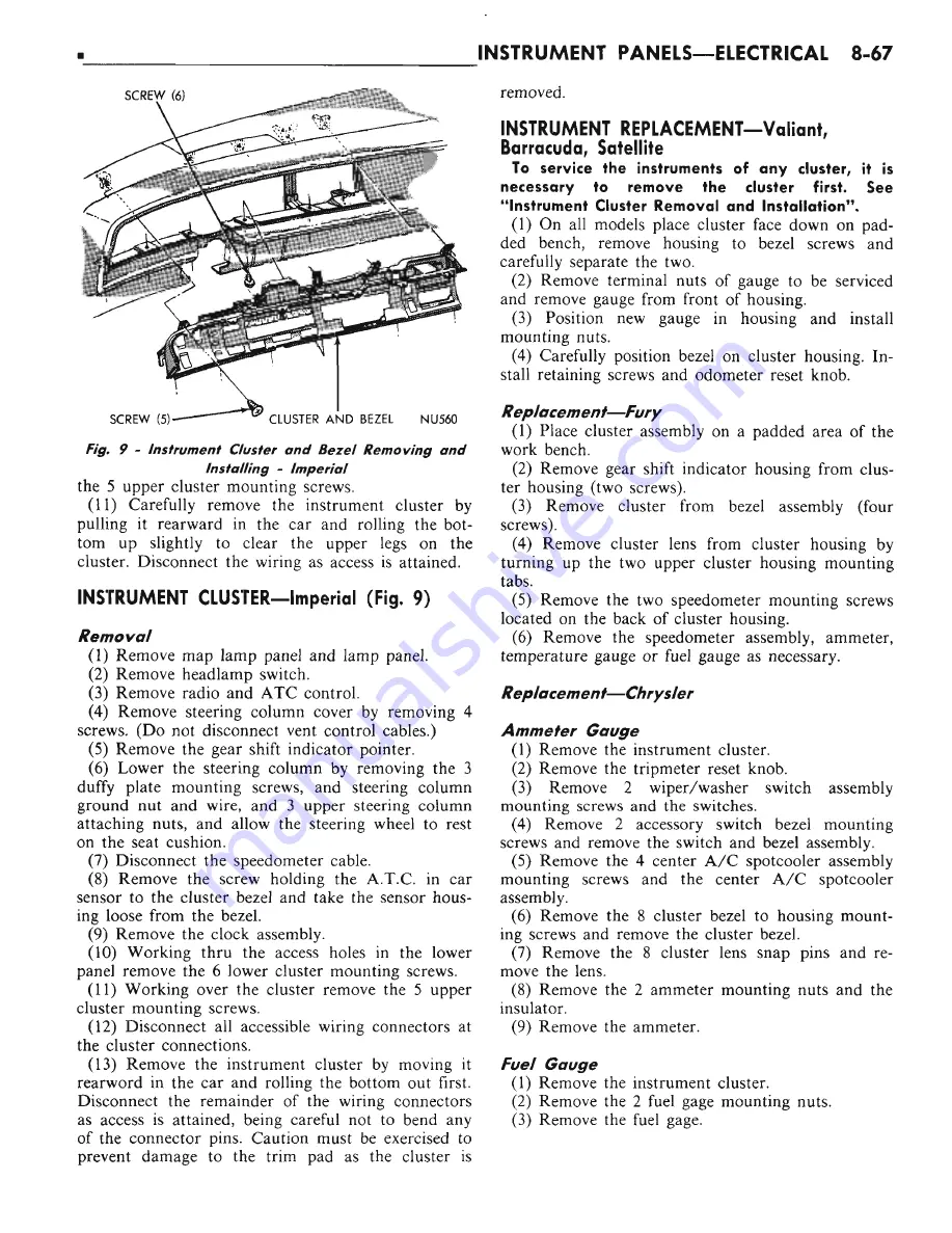 Chrysler CHRYSLER New Yorker 1972 Chassis Service Manual Download Page 300