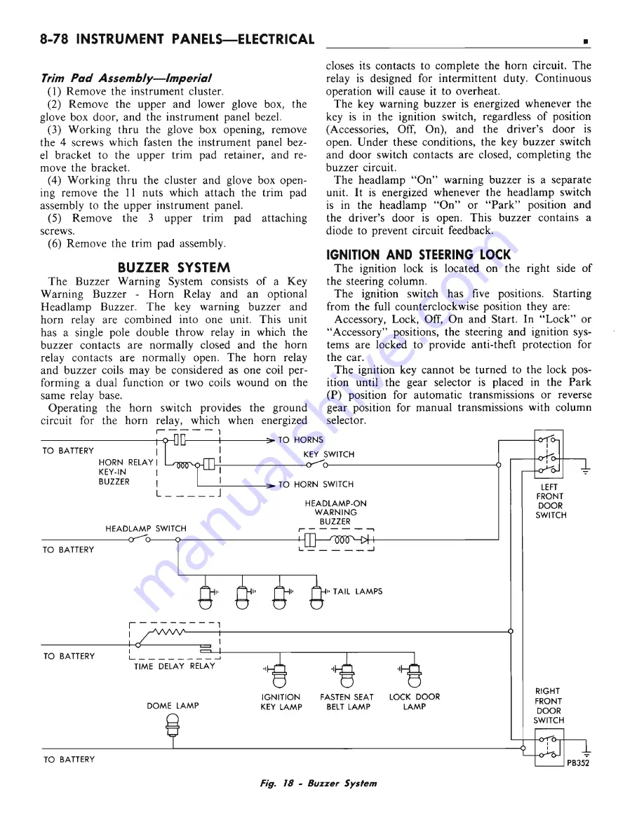 Chrysler CHRYSLER New Yorker 1972 Chassis Service Manual Download Page 311