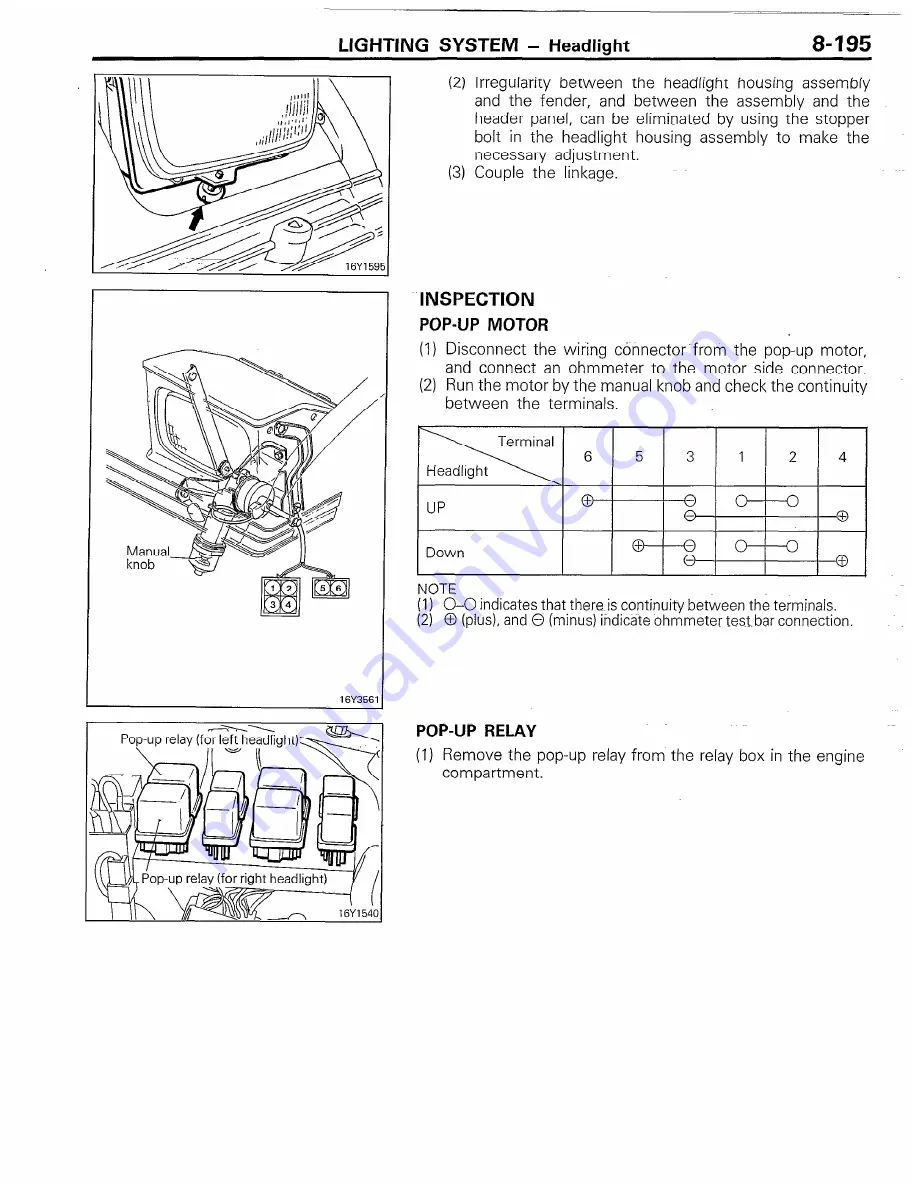 Chrysler Conquest 1988 Service Manual Download Page 207