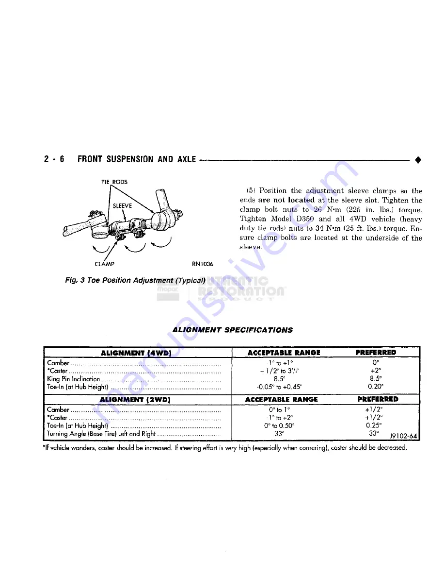 Chrysler DODGE AD100 1993 Скачать руководство пользователя страница 59